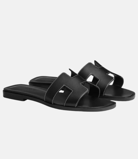 hermes-oran-sandal-box-calfskin-noir-front