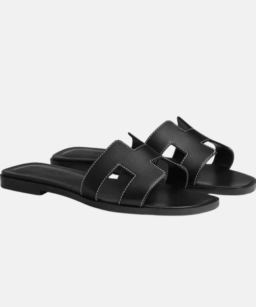 hermes-oran-sandal-box-calfskin-noir-front